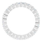 10K Gold Square Lab-Grown Diamond Shared-Prong Eternity Band – 2x2 mm Stones - White Gold - view 2