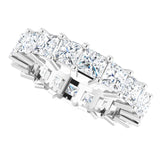 10K Gold Square Natural Diamond Shared-Prong Eternity Band – 3.25x3.25 mm Stones - White Gold - view 5