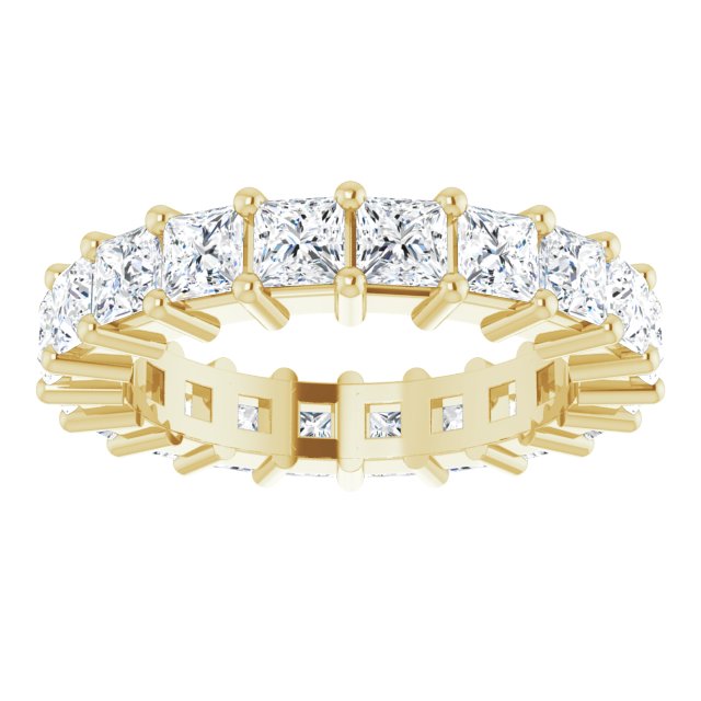 10K Gold Square Lab-Grown Diamond Shared-Prong Eternity Band – 2.75x2.75 mm Stones - Yellow Gold - view 3