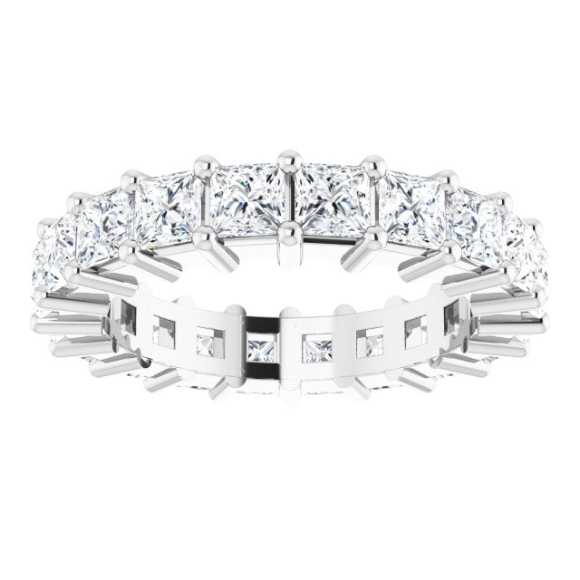 10K Gold Square Lab-Grown Diamond Shared-Prong Eternity Band – 2.75x2.75 mm Stones - White Gold - view 3