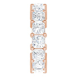 10K Gold Square Lab-Grown Diamond Shared-Prong Eternity Band – 4x4 mm Stones - Rose Gold - view 4