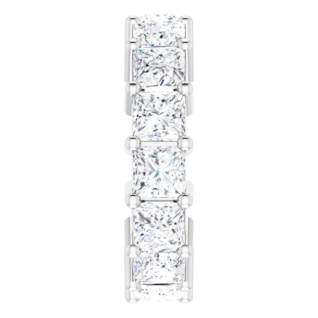 10K Gold Square Natural Diamond Shared-Prong Eternity Band – 4x4 mm Stones - White Gold - view 4
