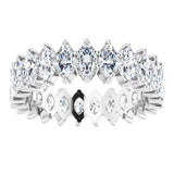 Platinum Marquise Natural Diamond Shared-Prong Eternity Band – 4.25x2.25 mm Stones - view 3