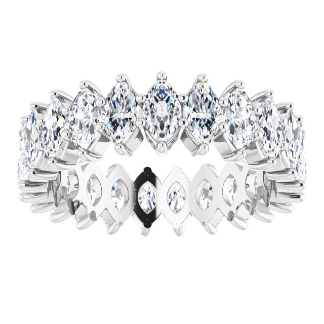 Platinum Marquise Lab-Grown Diamond Shared-Prong Eternity Band – 4.25x2.25 mm Stones - view 3