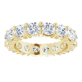 10K Gold Round Natural Diamond Shared-Prong Eternity Band – 3.5 mm Stones - Yellow Gold - view 3