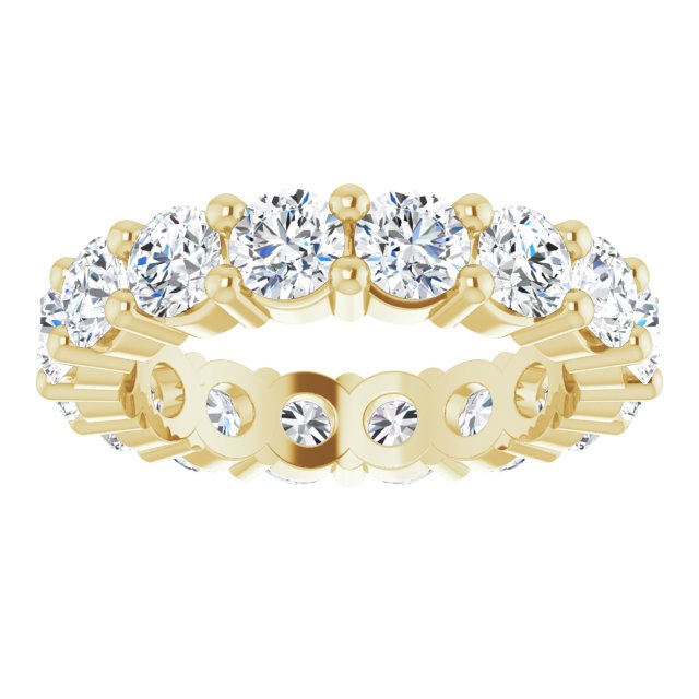 10K Gold Round Lab-Grown Diamond Shared-Prong Eternity Band – 3.5 mm Stones - Yellow Gold - view 3