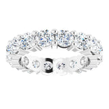 10K Gold Round Lab-Grown Diamond Shared-Prong Eternity Band – 3.5 mm Stones - White Gold - view 3