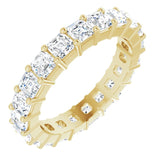 14K Gold Asscher Lab-Grown Diamond Shared-Prong Eternity Band – 2.6x2.6 mm Stones - Yellow Gold