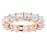 14K Gold Asscher Lab-Grown Diamond Shared-Prong Eternity Band – 3x3 mm Stones - Rose Gold - view 3