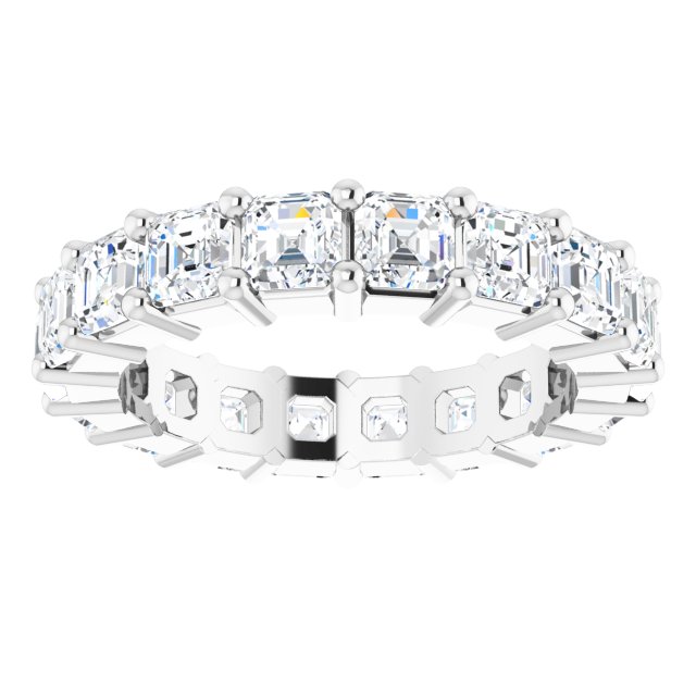 Platinum Asscher Lab-Grown Diamond Shared-Prong Eternity Band – 3x3 mm Stones - view 3