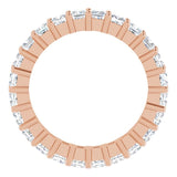 10K Gold Square Natural Diamond Shared-Prong Eternity Band – 2.25x2.25 mm Stones - Rose Gold - view 2