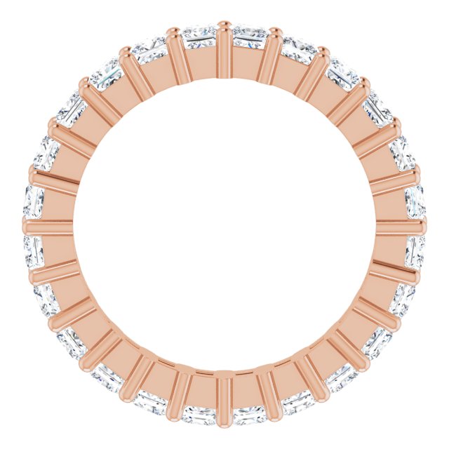 10K Gold Square Natural Diamond Shared-Prong Eternity Band – 2.25x2.25 mm Stones - Rose Gold - view 2