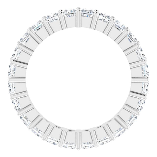 10K Gold Square Natural Diamond Shared-Prong Eternity Band – 2.25x2.25 mm Stones - White Gold - view 2