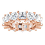 10K Gold Square Lab-Grown Diamond Shared-Prong Eternity Band – 4x4 mm Stones - Rose Gold - view 3