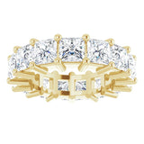 10K Gold Square Lab-Grown Diamond Shared-Prong Eternity Band – 4x4 mm Stones - Yellow Gold - view 3