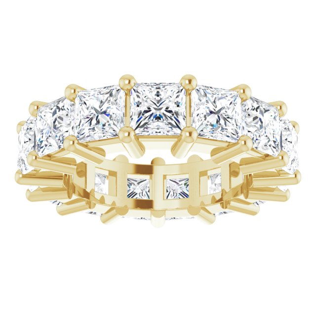 10K Gold Square Lab-Grown Diamond Shared-Prong Eternity Band – 4x4 mm Stones - Yellow Gold - view 3