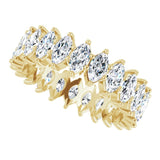 14K Gold Marquise Natural Diamond Shared-Prong Eternity Band – 4.25x2.25 mm Stones - Yellow Gold - view 5