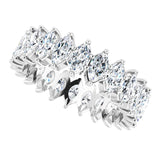 Platinum Marquise Natural Diamond Shared-Prong Eternity Band – 4.25x2.25 mm Stones - view 5