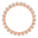 14K Gold Asscher Lab-Grown Diamond Shared-Prong Eternity Band – 2x2 mm Stones - Rose Gold - view 2