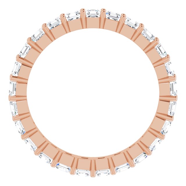 14K Gold Asscher Lab-Grown Diamond Shared-Prong Eternity Band – 2x2 mm Stones - Rose Gold - view 2
