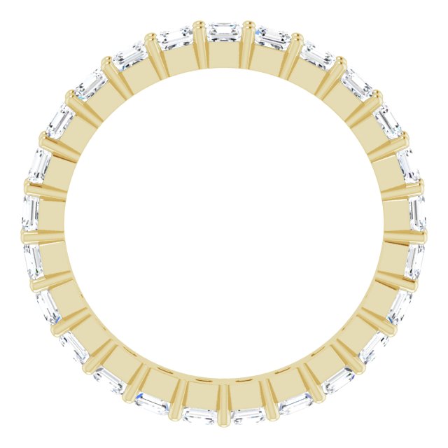 14K Gold Asscher Lab-Grown Diamond Shared-Prong Eternity Band – 2x2 mm Stones - Yellow Gold - view 2