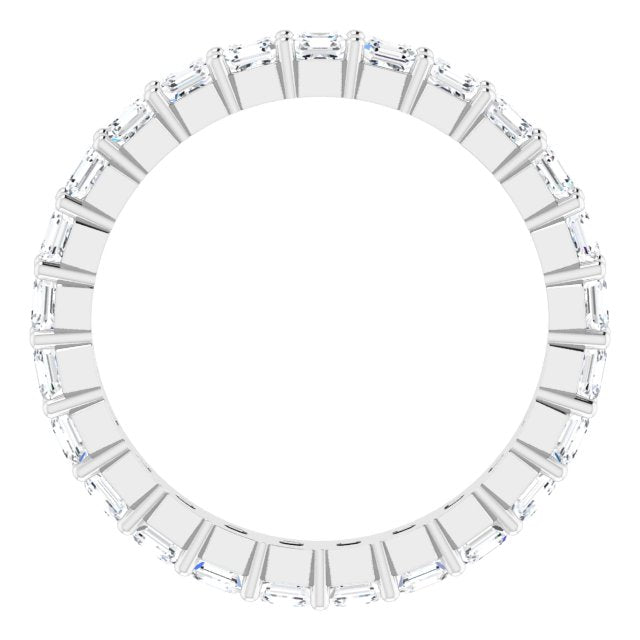 14K Gold Asscher Lab-Grown Diamond Shared-Prong Eternity Band – 2x2 mm Stones - White Gold - view 2