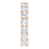 10K Gold Round Natural Diamond Shared-Prong Eternity Band – 3.2 mm Stones - Rose Gold - view 4