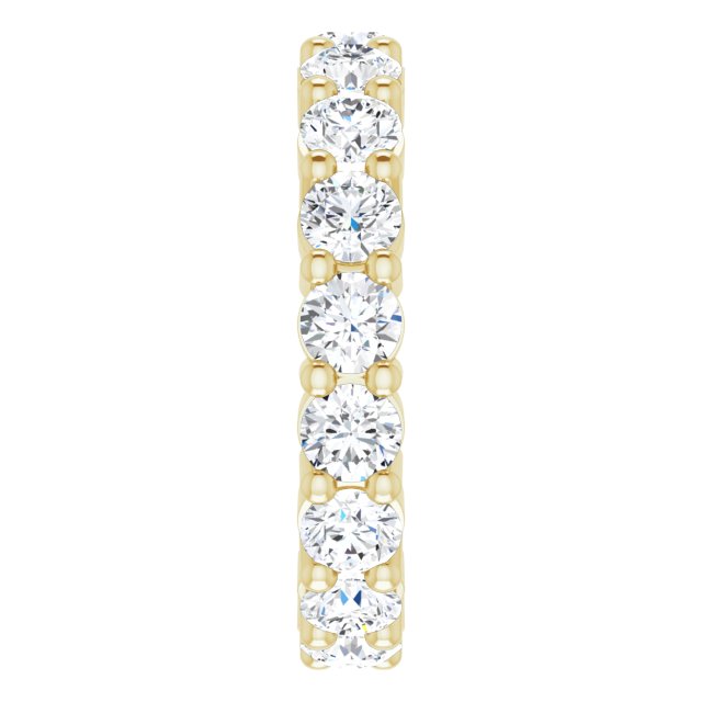 10K Gold Round Natural Diamond Shared-Prong Eternity Band – 3.2 mm Stones - Yellow Gold - view 4