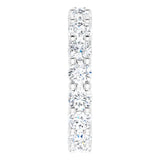 10K Gold Round Natural Diamond Shared-Prong Eternity Band – 3.2 mm Stones - White Gold - view 4