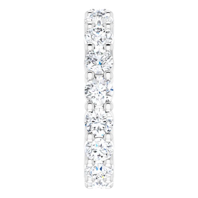 10K Gold Round Natural Diamond Shared-Prong Eternity Band – 3.2 mm Stones - White Gold - view 4
