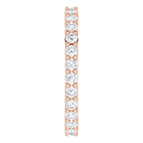 10K Gold Round Lab-Grown Diamond Shared-Prong Eternity Band – 1.75 mm Stones - Rose Gold - view 4