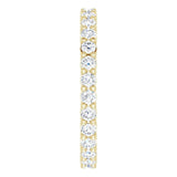 10K Gold Round Natural Diamond Shared-Prong Eternity Band – 1.75 mm Stones - Yellow Gold - view 4