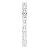 10K Gold Round Lab-Grown Diamond Shared-Prong Eternity Band – 1.75 mm Stones - White Gold - view 4