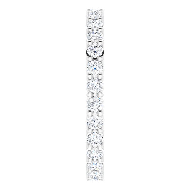 10K Gold Round Lab-Grown Diamond Shared-Prong Eternity Band – 1.75 mm Stones - White Gold - view 4