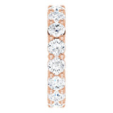 10K Gold Round Natural Diamond Shared-Prong Eternity Band – 3.4 mm Stones - Rose Gold - view 4
