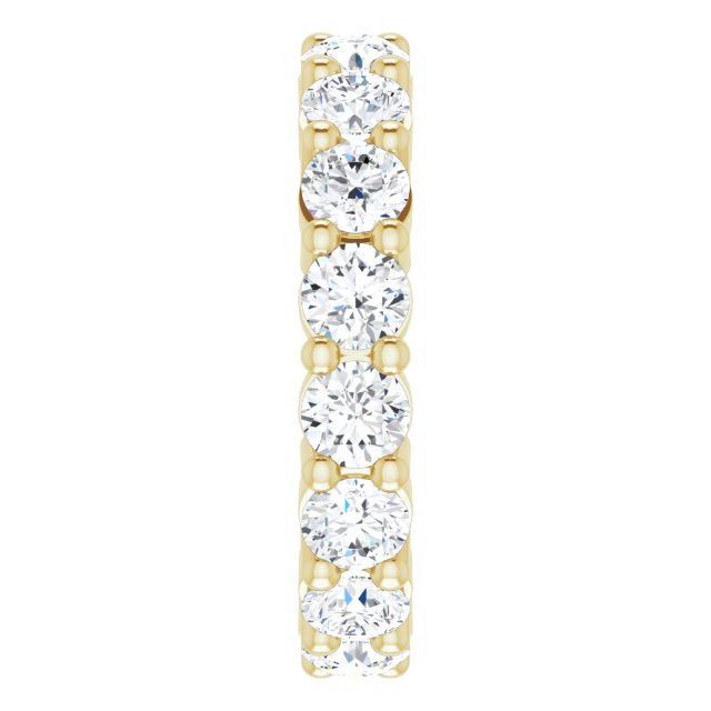 10K Gold Round Natural Diamond Shared-Prong Eternity Band – 3.4 mm Stones - Yellow Gold - view 4