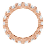 10K Gold Oval Lab-Grown Diamond Shared-Prong Eternity Band – 5x3 mm Stones - Rose Gold - view 2