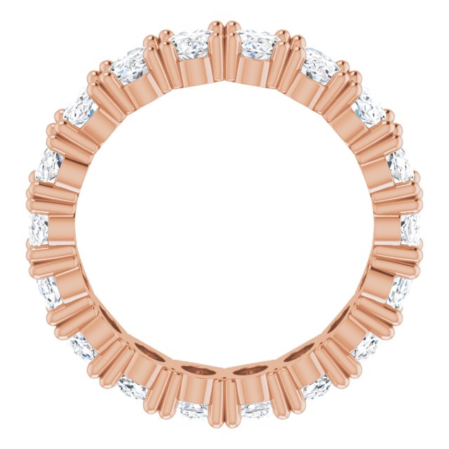 10K Gold Oval Lab-Grown Diamond Shared-Prong Eternity Band – 5x3 mm Stones - Rose Gold - view 2