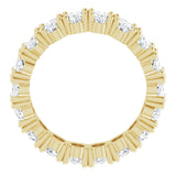 10K Gold Oval Lab-Grown Diamond Shared-Prong Eternity Band – 5x3 mm Stones - Yellow Gold - view 2