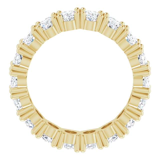 10K Gold Oval Lab-Grown Diamond Shared-Prong Eternity Band – 5x3 mm Stones - Yellow Gold - view 2