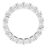 10K Gold Oval Lab-Grown Diamond Shared-Prong Eternity Band – 5x3 mm Stones - White Gold - view 2