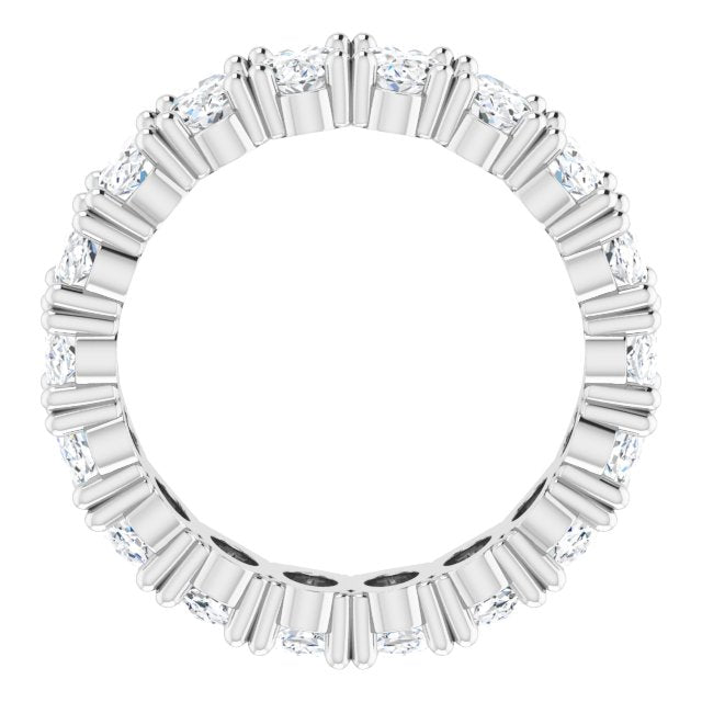 10K Gold Oval Lab-Grown Diamond Shared-Prong Eternity Band – 5x3 mm Stones - White Gold - view 2