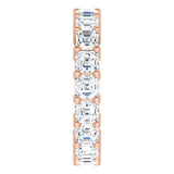 14K Gold Asscher Lab-Grown Diamond Shared-Prong Eternity Band – 3x3 mm Stones - Rose Gold - view 4