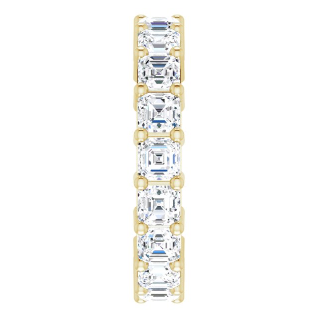 14K Gold Asscher Lab-Grown Diamond Shared-Prong Eternity Band – 3x3 mm Stones - Yellow Gold - view 4