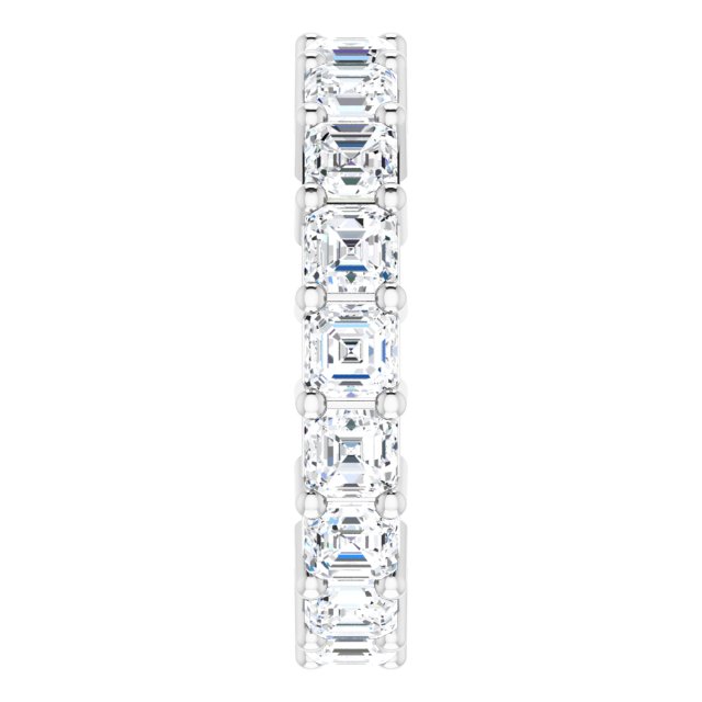 Platinum Asscher Lab-Grown Diamond Shared-Prong Eternity Band – 3x3 mm Stones - view 4