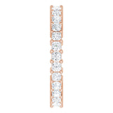 10K Gold Square Natural Diamond Shared-Prong Eternity Band – 1.75x1.75 mm Stones - Rose Gold - view 4
