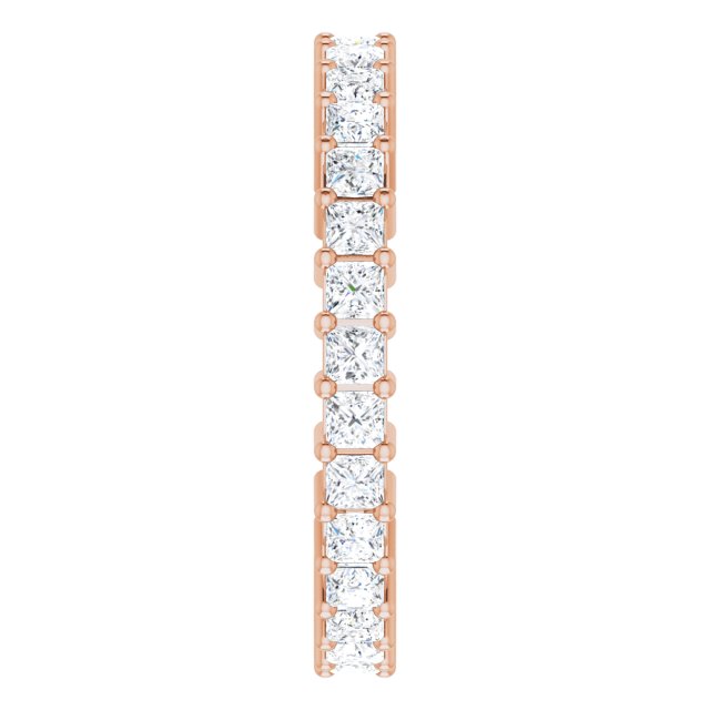 10K Gold Square Natural Diamond Shared-Prong Eternity Band – 1.75x1.75 mm Stones - Rose Gold - view 4