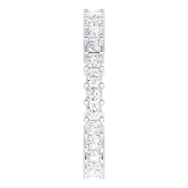 10K Gold Square Natural Diamond Shared-Prong Eternity Band – 1.75x1.75 mm Stones - White Gold - view 4