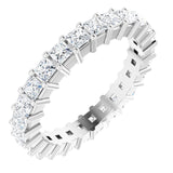 Platinum Square Lab-Grown Diamond Shared-Prong Eternity Band – 2x2 mm Stones