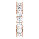10K Gold Square Natural Diamond Shared-Prong Eternity Band – 3.25x3.25 mm Stones - Rose Gold - view 4